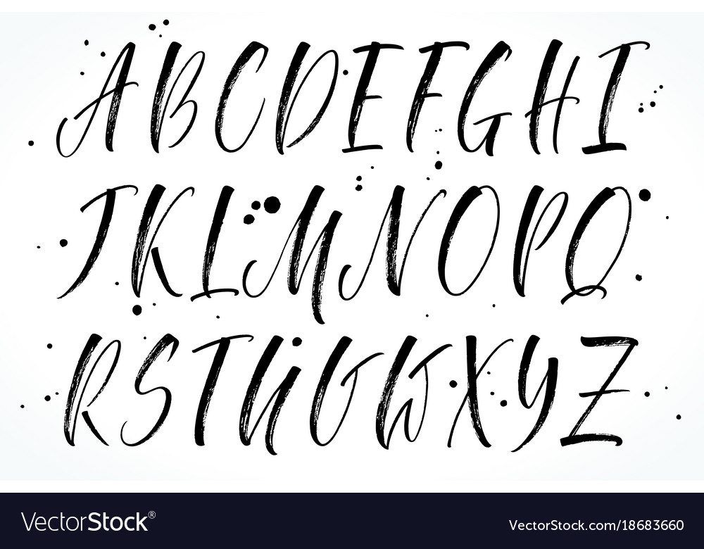 brush calligraphy alphabet