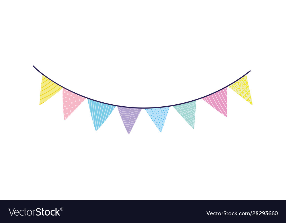 Bunting flags decoration ornament celebration Vector Image