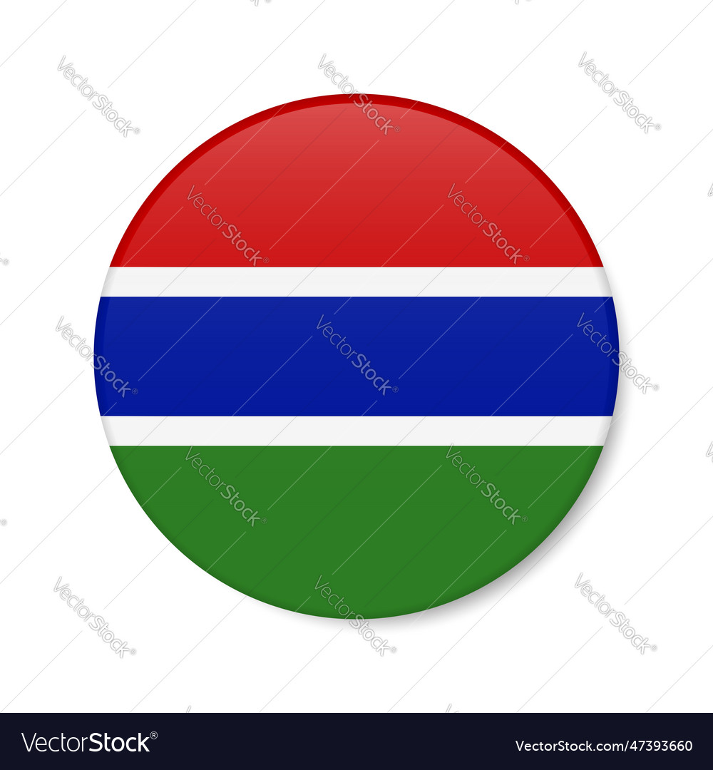 Gambia circle button icon gambian round badge Vector Image