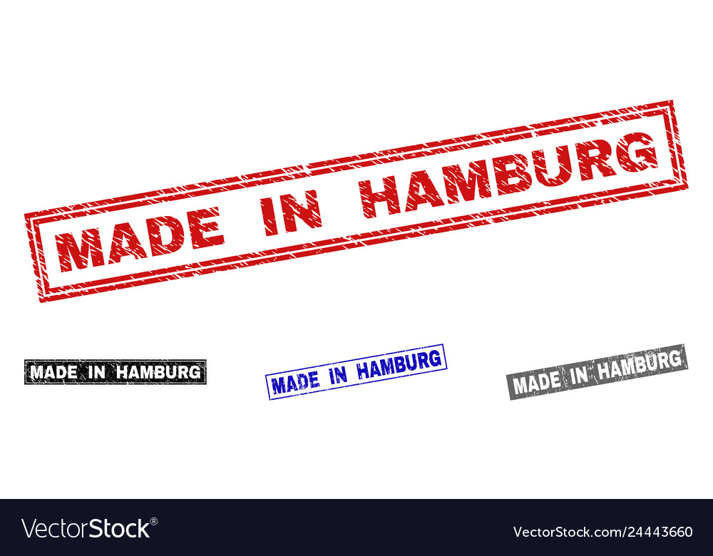 Grunge made in hamburg textured rectangle