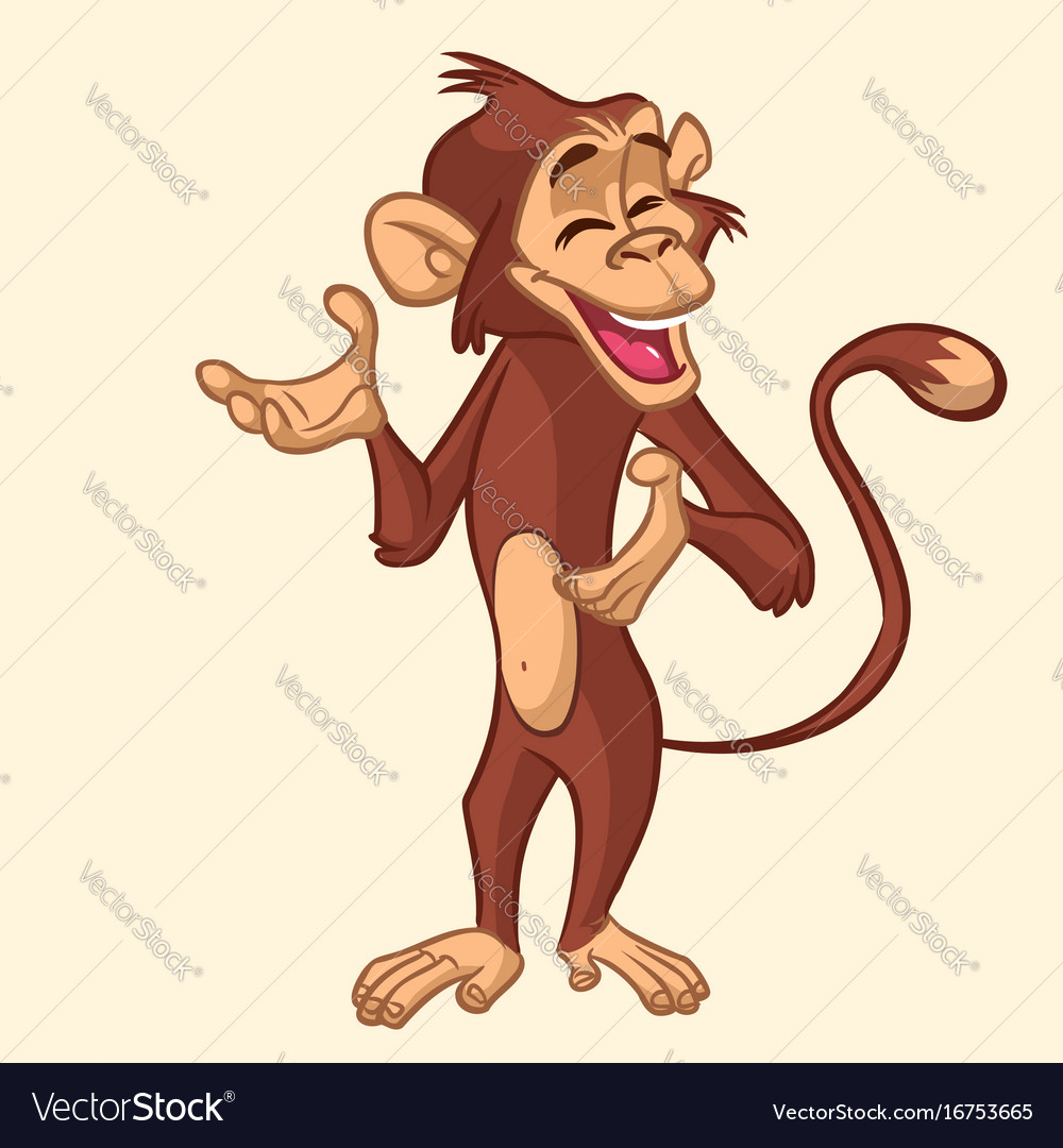 Cartoon monkey smiling Royalty Free Vector Image