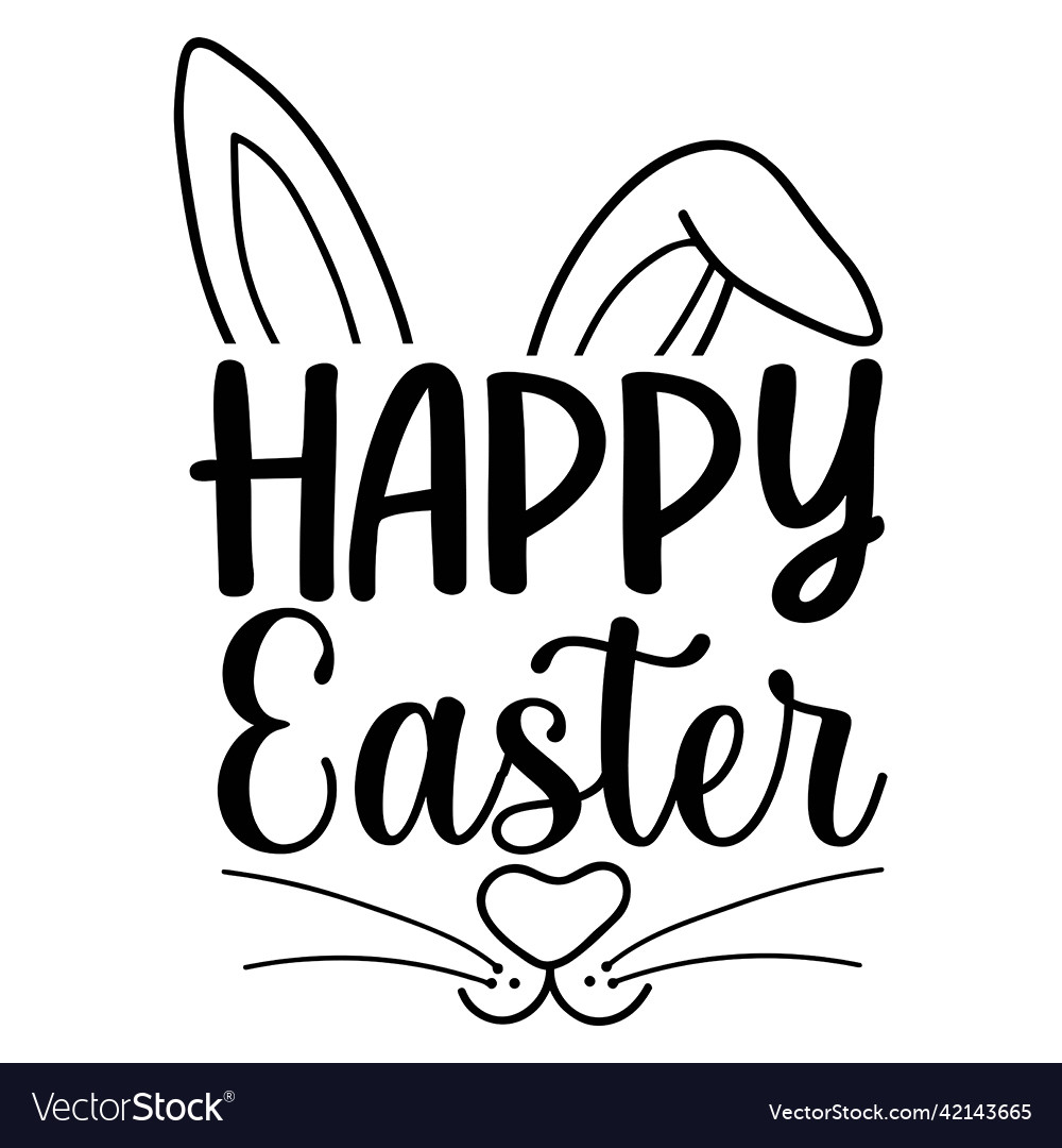 Happy easter silhouette bunny svg cut Royalty Free Vector