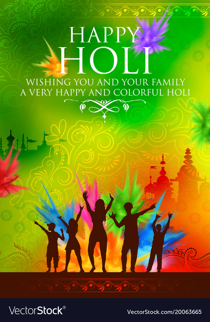 Happy holi background for festival of color Vector Image