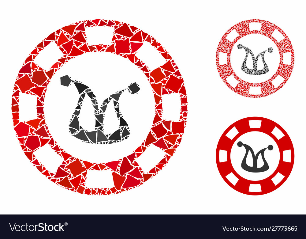 Joker casino chip mosaic icon raggy parts