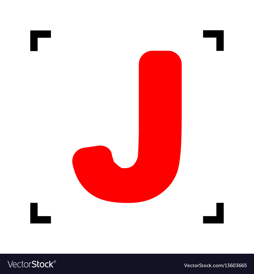 Letter j sign design template element red Vector Image