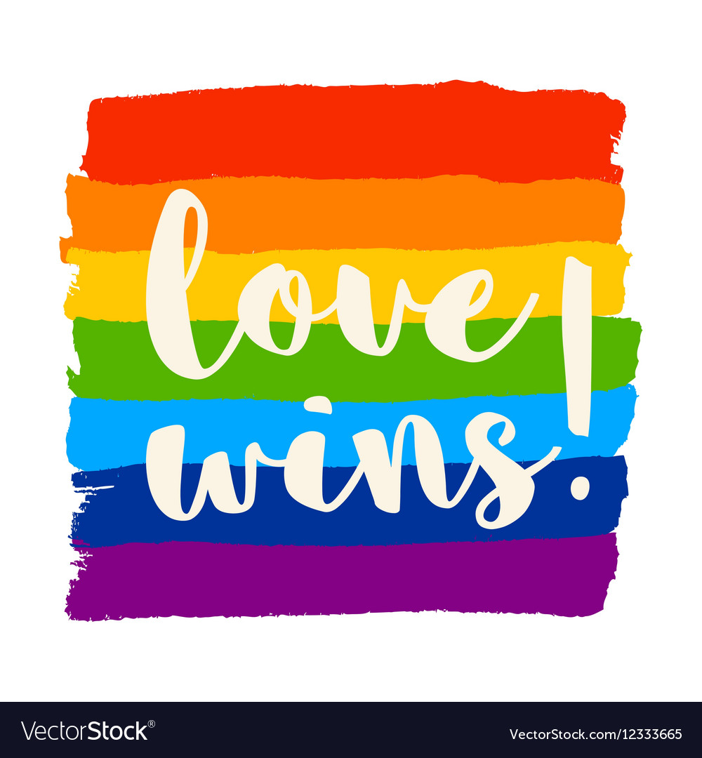 Love wins poster Royalty Free Vector Image - VectorStock