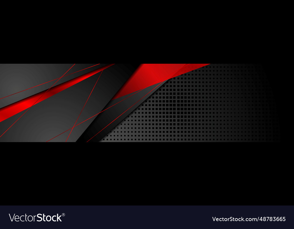 Red and black abstract corporate banner design Vector Image