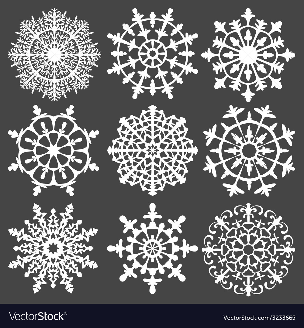 Set of silhouette snowflakes for your design