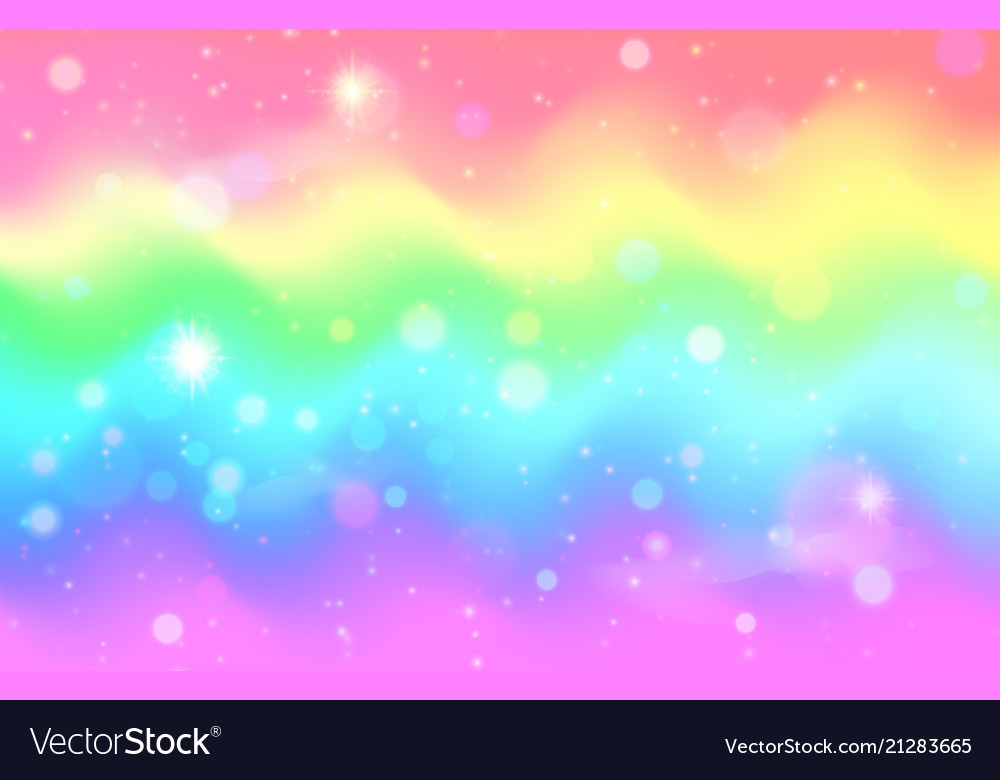 Unicorn rainbow wave background mermaid galaxy Vector Image