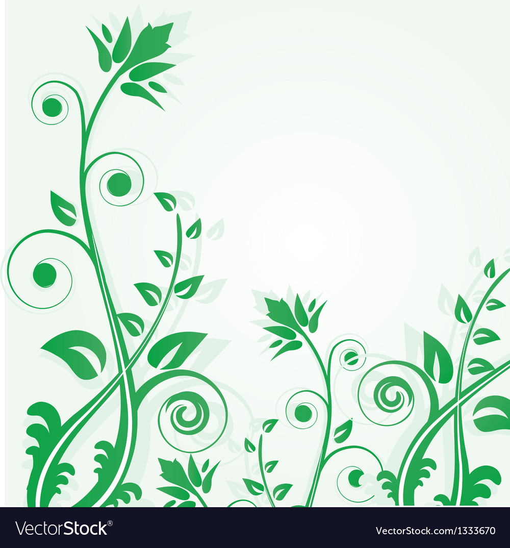 Abstract background with green flowers Royalty Free Vector