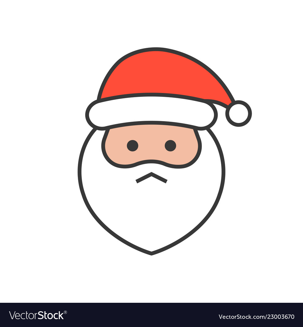 Cute santa claus emoticon filled outline design Vector Image