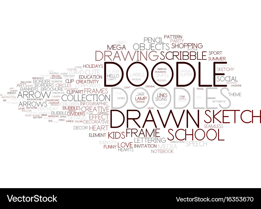 Doodle Word Cloud Concept Royalty Free Vector Image