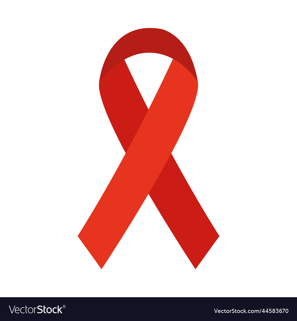 Hiv awareness red ribbon Royalty Free Vector Image