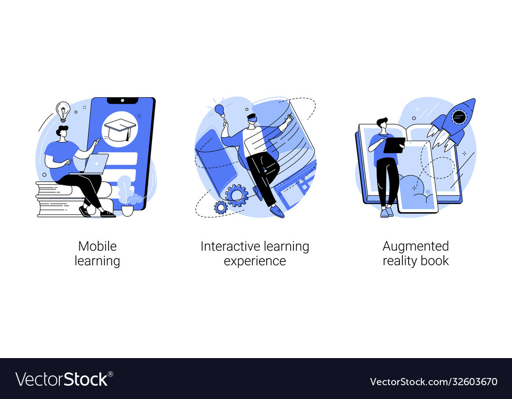 Interactive learning abstract concept Royalty Free Vector