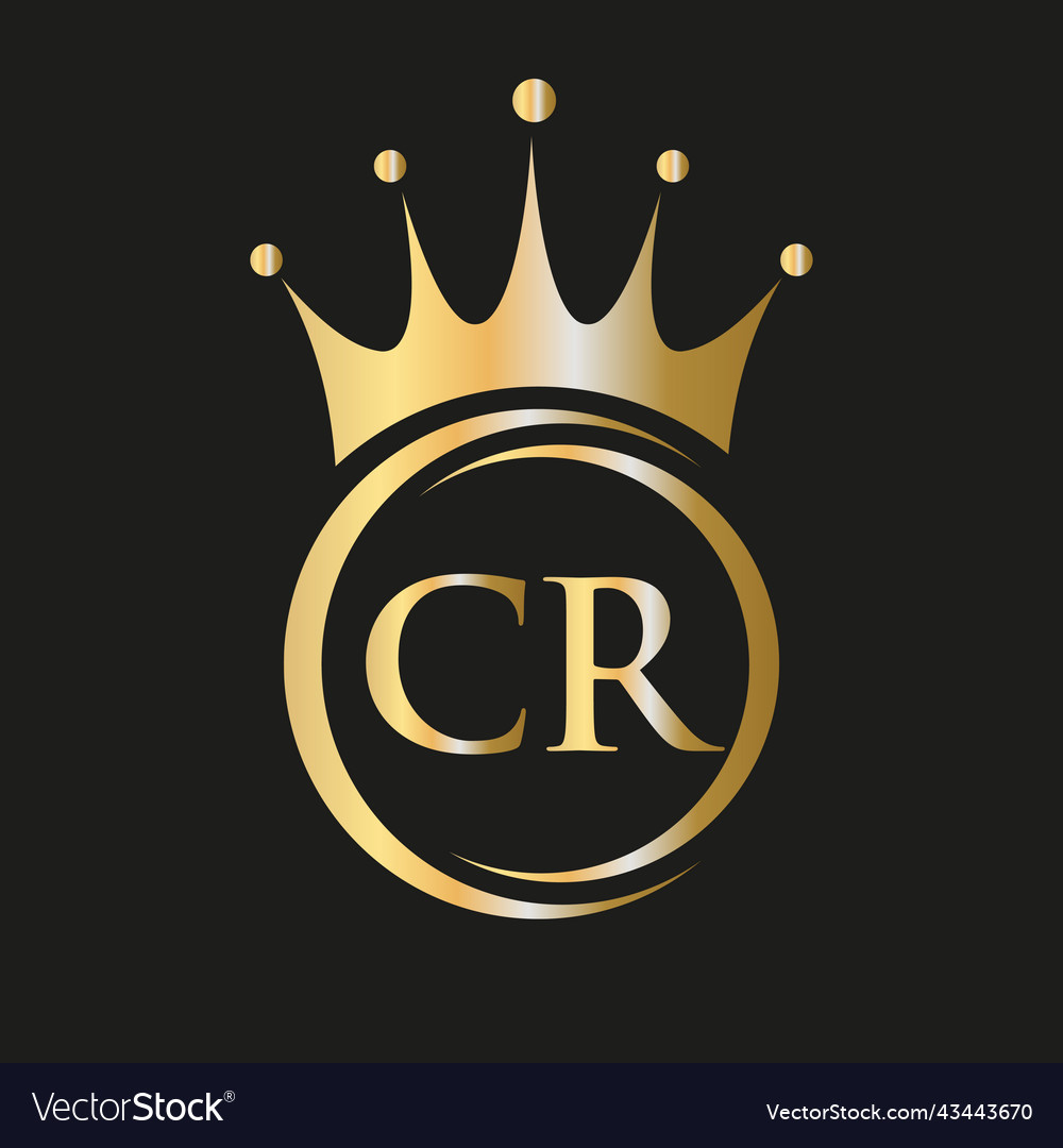 Letter cr crown logo royal for spa Royalty Free Vector Image