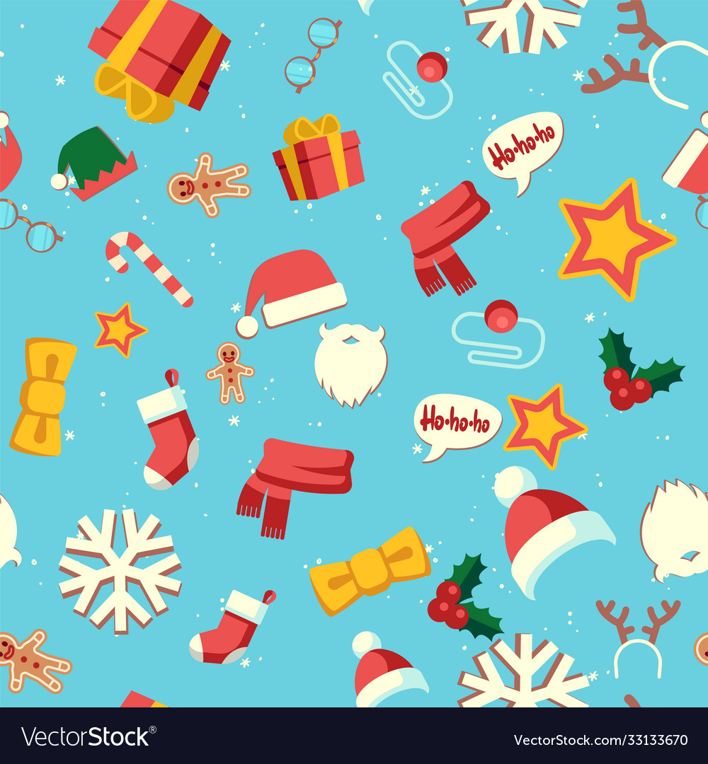 New year symbols christmas holiday seamless Vector Image