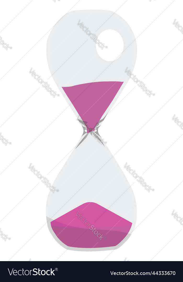 Purple hourglass on a white background