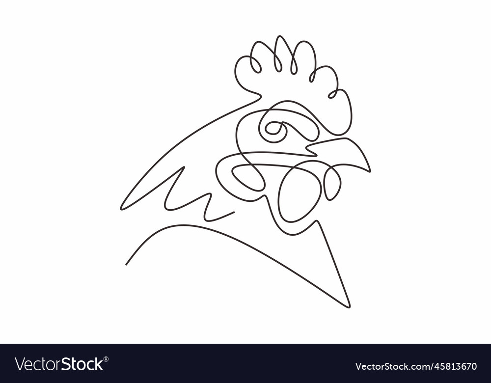 Rooster one line drawing minimalism design