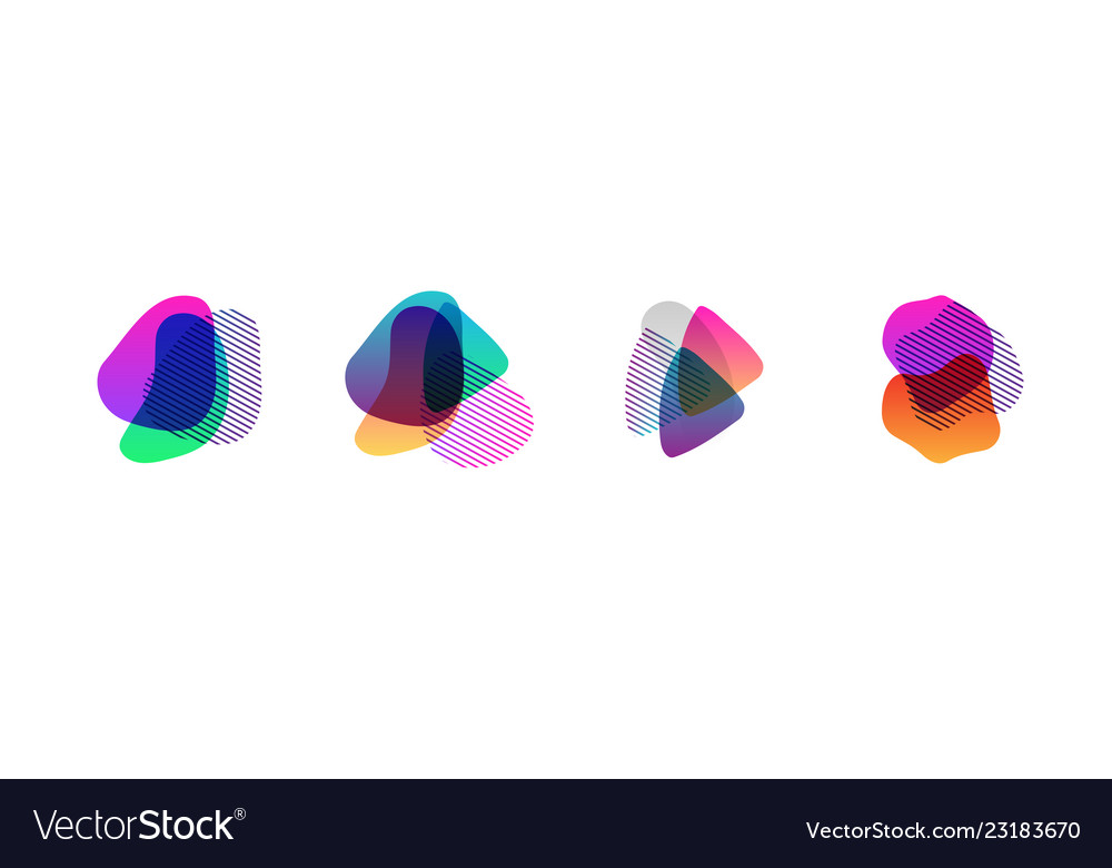 Set of abstract modern graphic elements gradient Vector Image