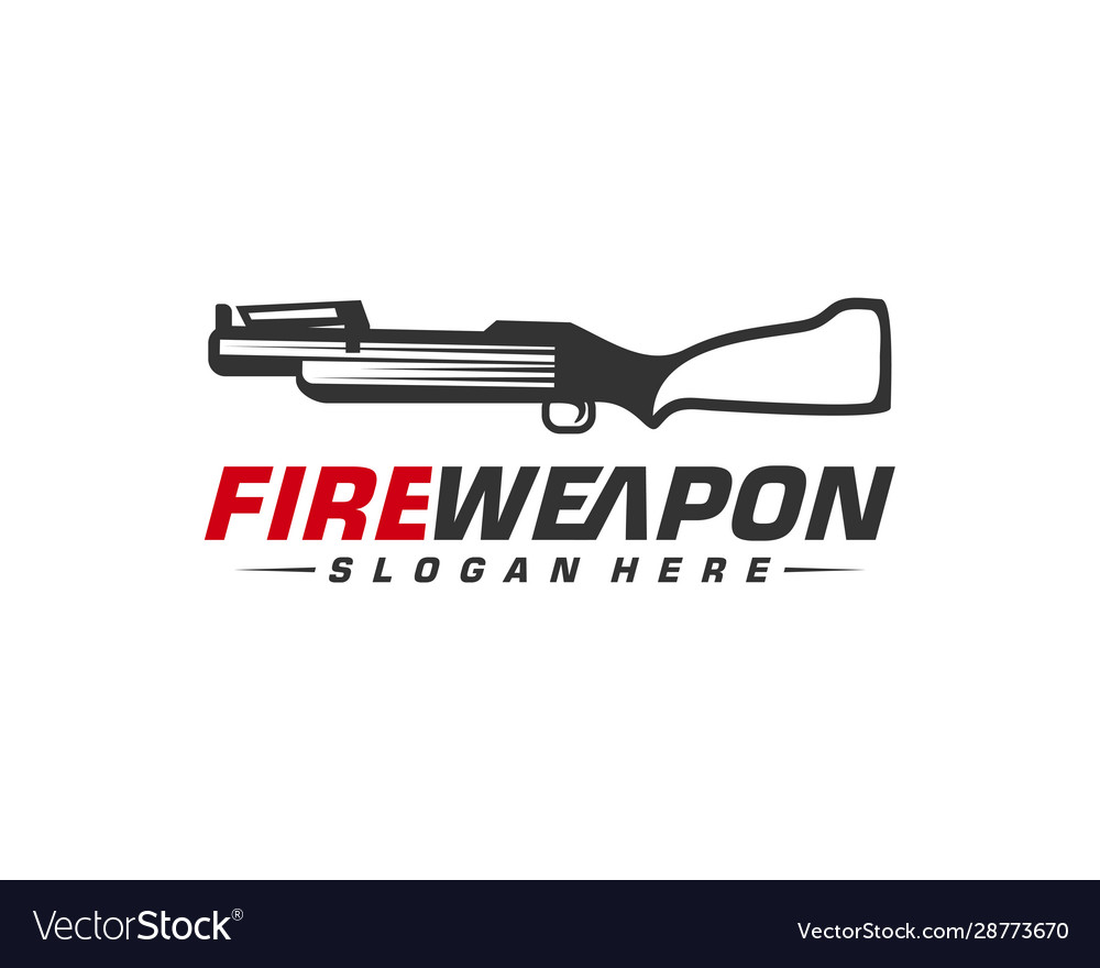 Weapon fire logo design machine gun