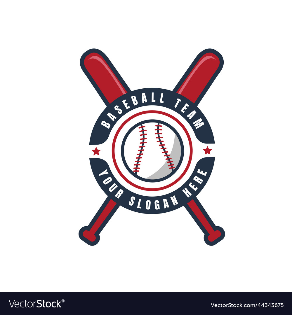 Baseball sport club icon softball team badge Vector Image