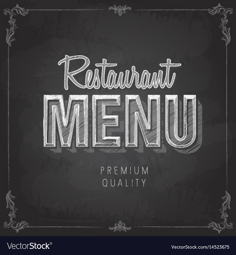 chalk drawing typography restaurant menu design vector image