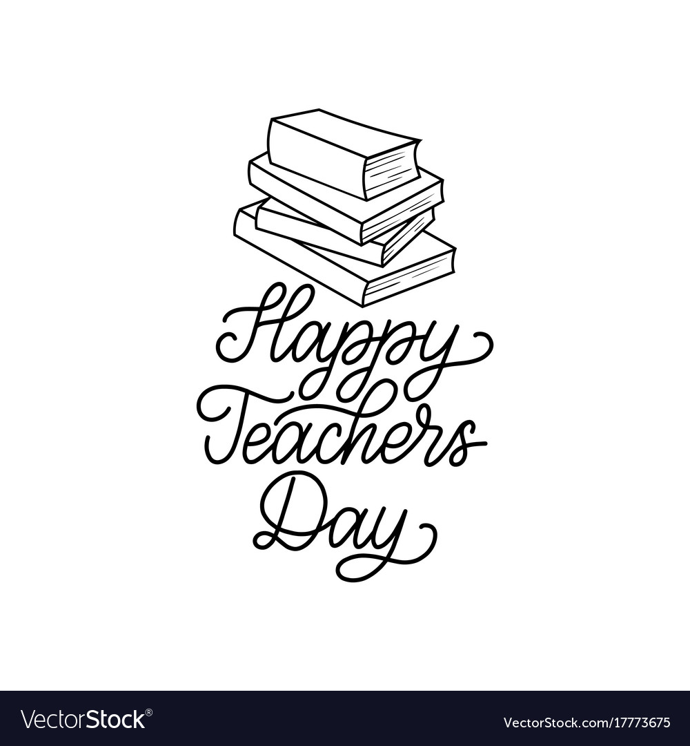 Happy teachers day poster card hand Royalty Free Vector