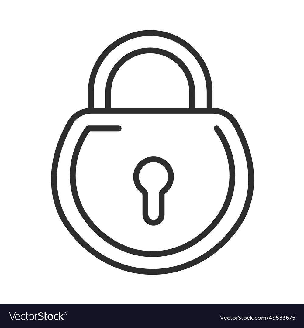 Lock icon with editable stroke cyber security Vector Image