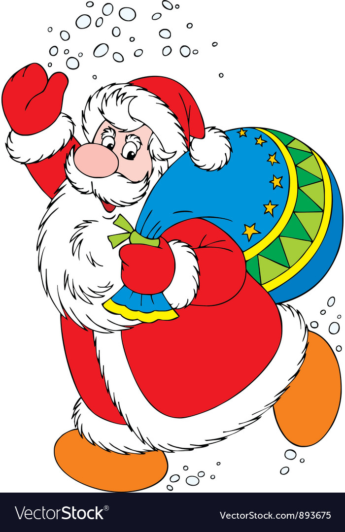 Santa Claus With Christmas Gifts Vector Image