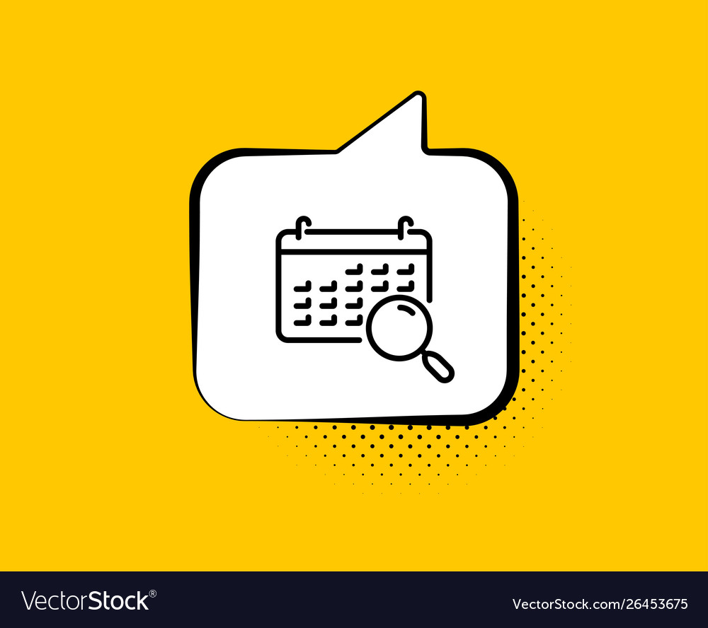 Search calendar line icon find date sign