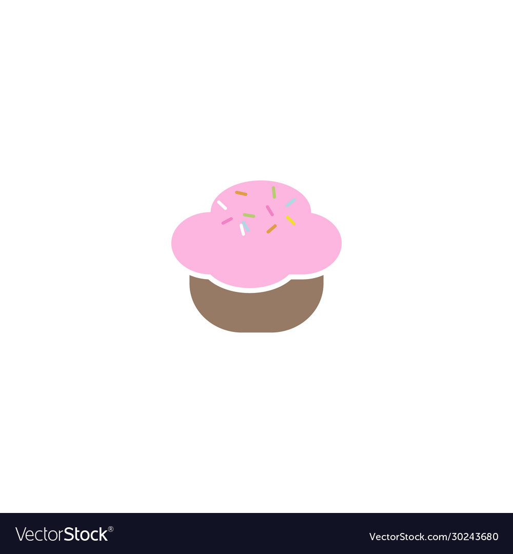 Cupcake shop logo template pink creamy glossy