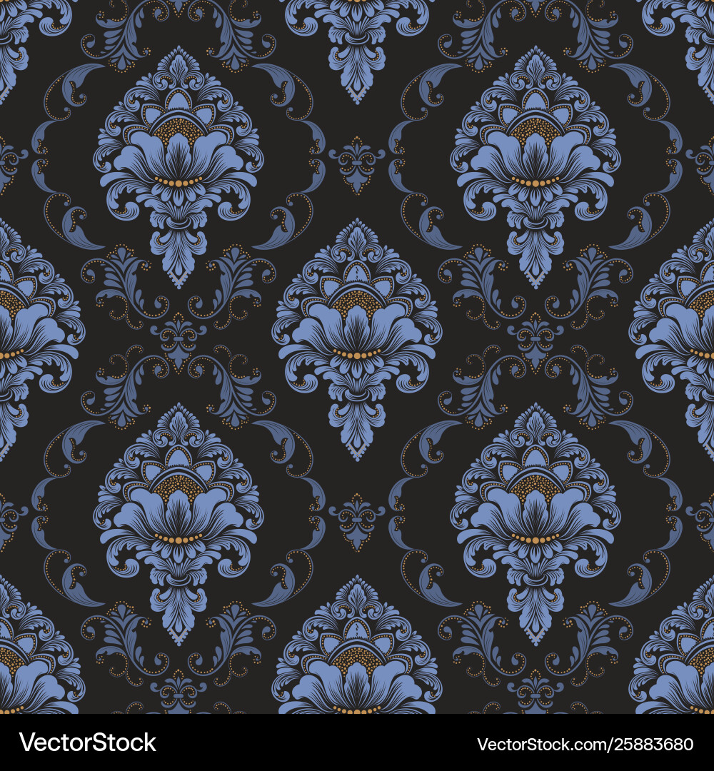 Damask seamless pattern background Royalty Free Vector Image