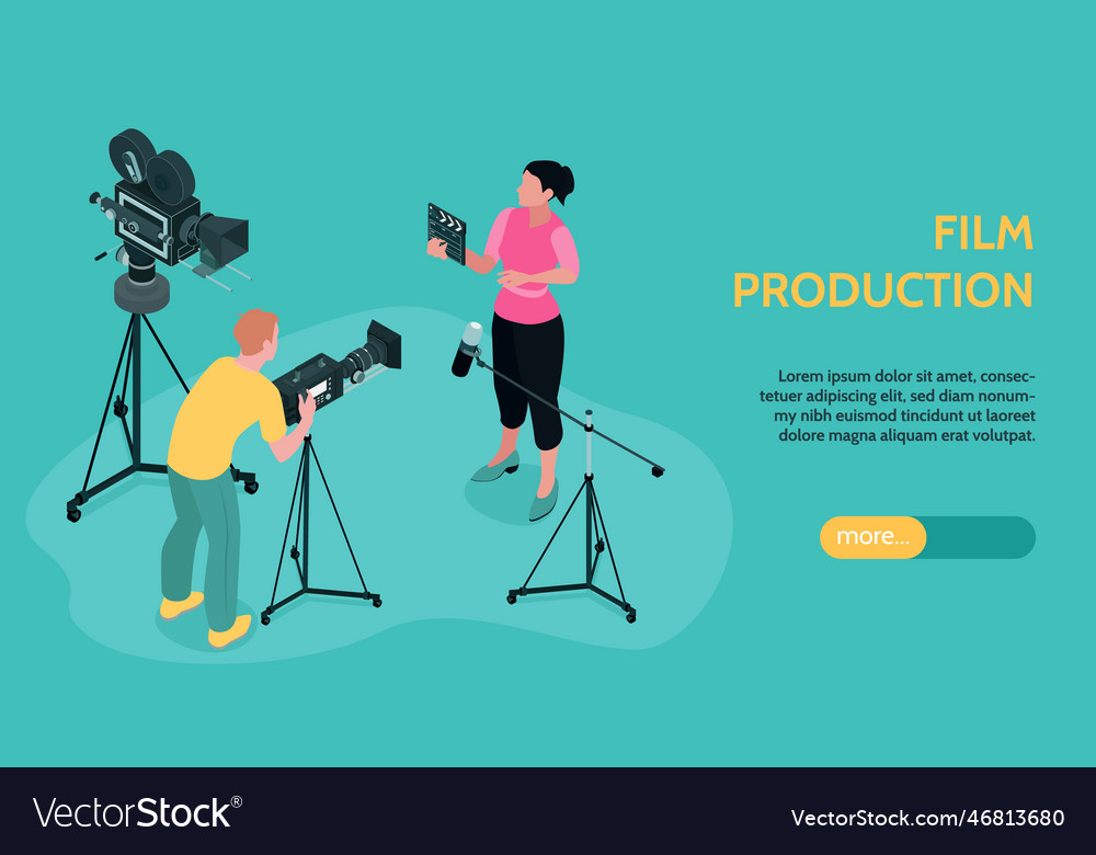 Film production horizontal banner Royalty Free Vector Image