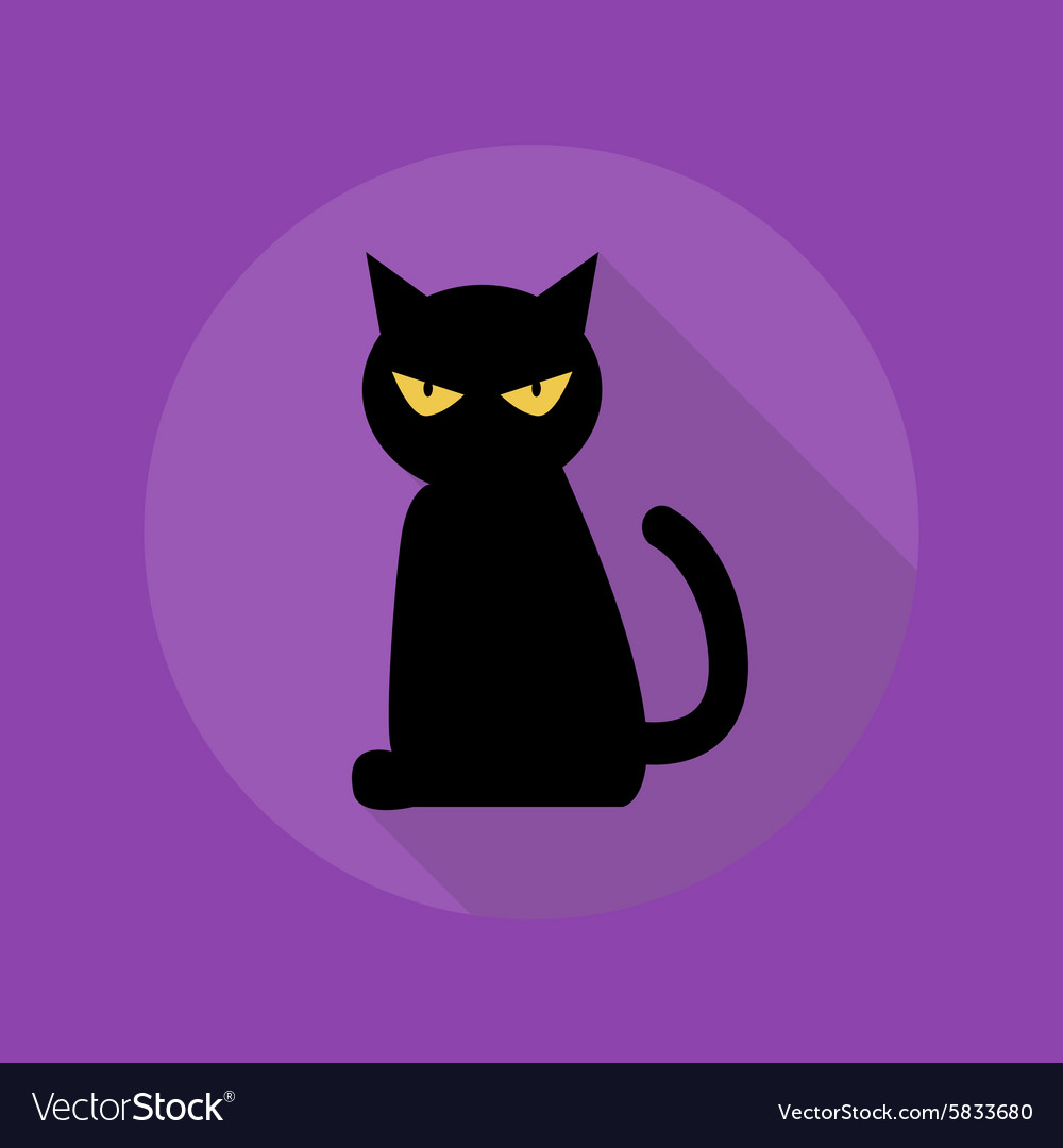 Black cat, halloween icon. Vector illustration, flat design Stock Vector  Image & Art - Alamy