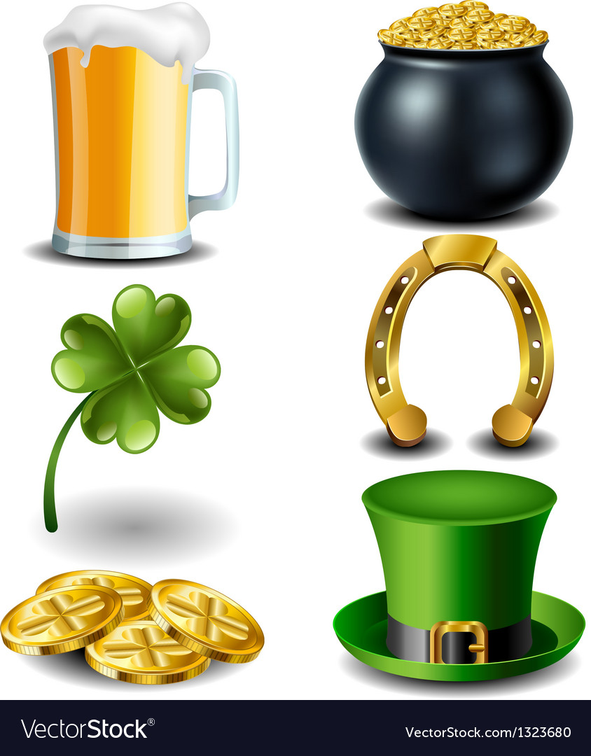 St patricks day symbol set Royalty Free Vector Image