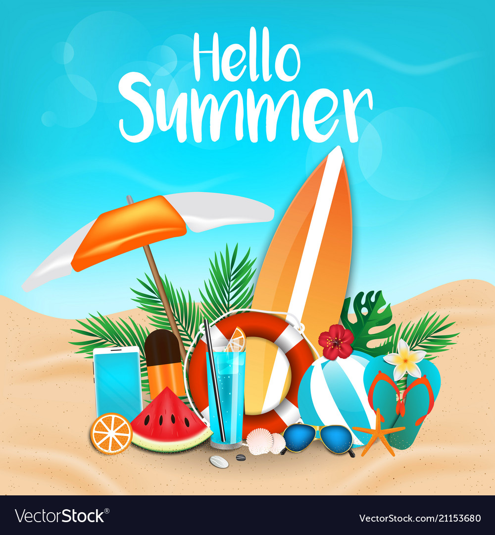 Summer background 2018 3 Royalty Free Vector Image