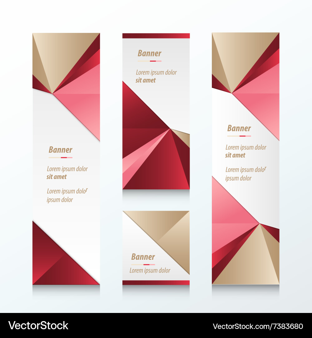 Triangle Vertical Banner Brown Pink Red Royalty Free Vector