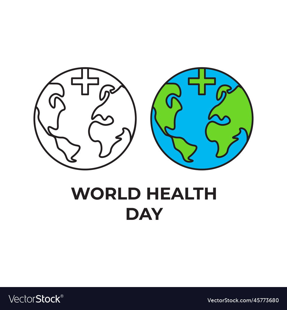 World health day icon template vector image World health day icon template