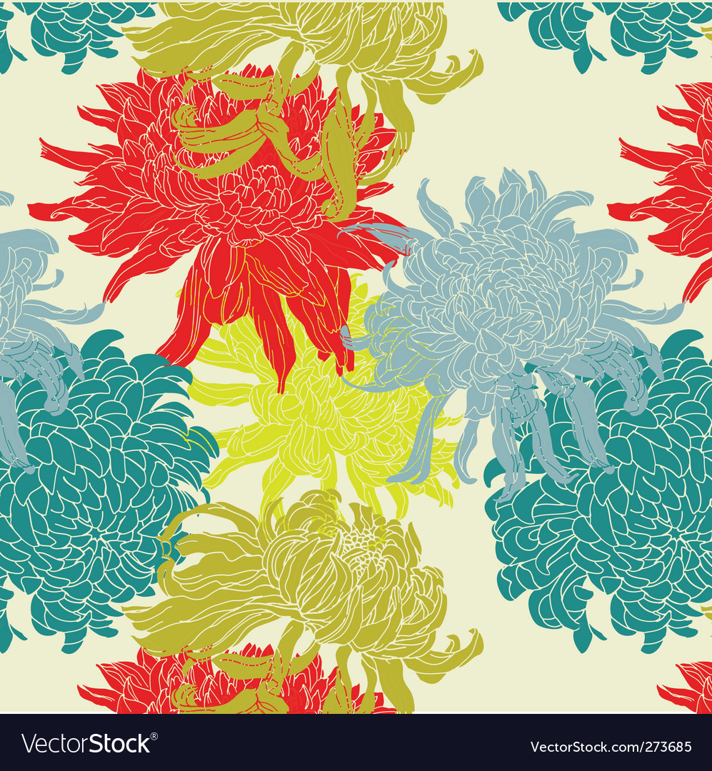 Chrysanthemum pattern Royalty Free Vector Image