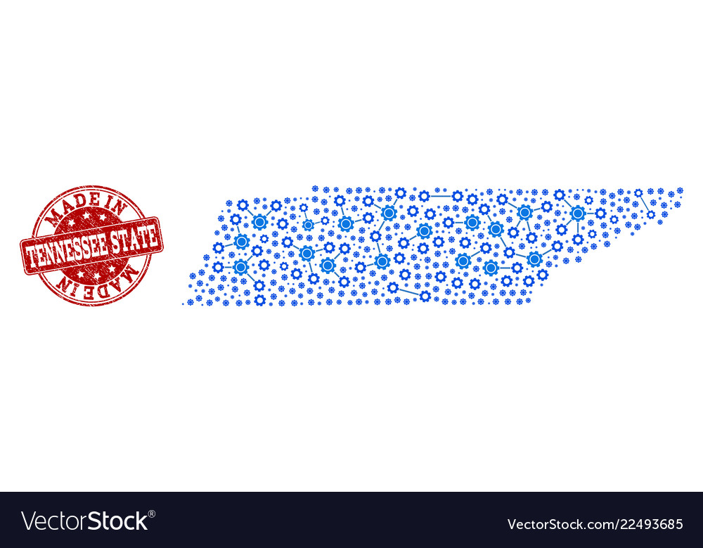 Collage map of tennessee state with system links