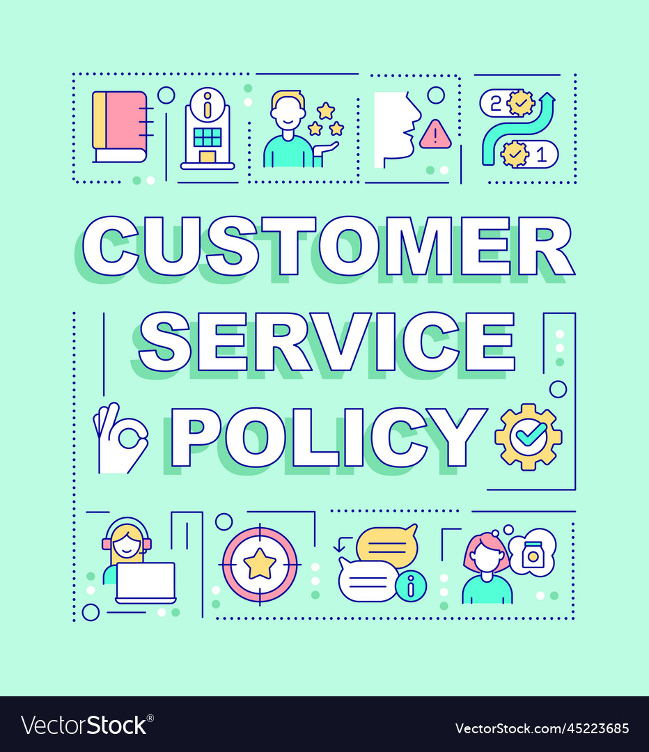 Customer service policy word concepts mint banner Vector Image