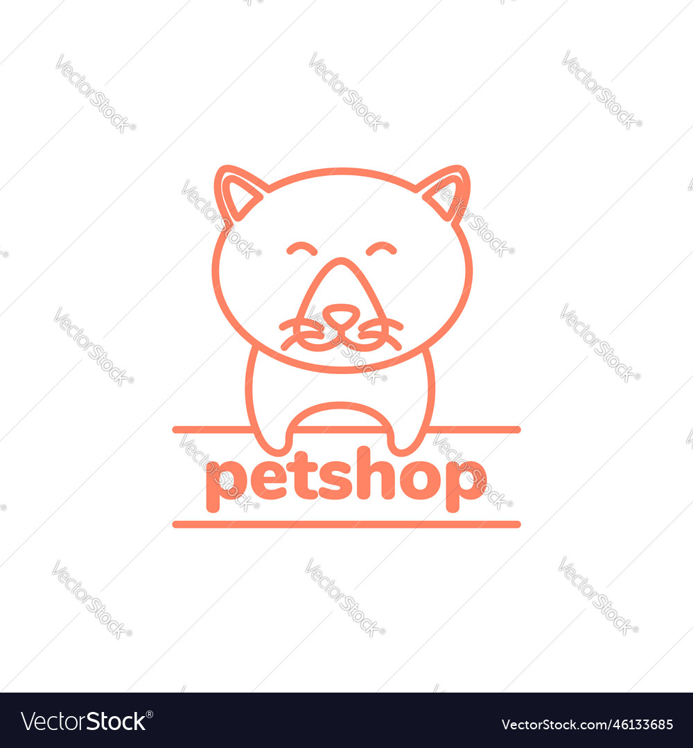 Cute mascot cartoon fat cat kitten pet shop pets