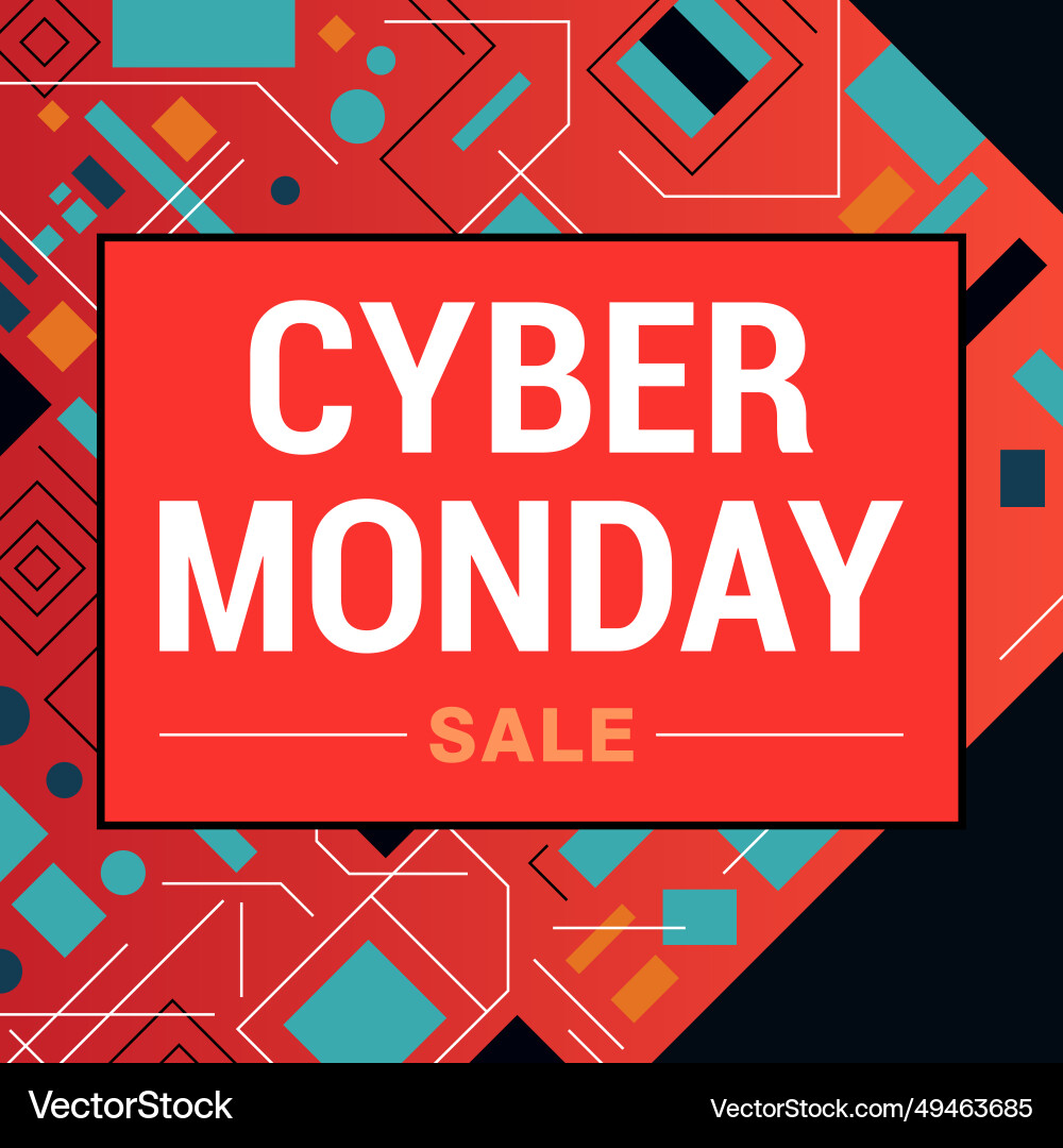 Cyber monday sale banner design Royalty Free Vector Image