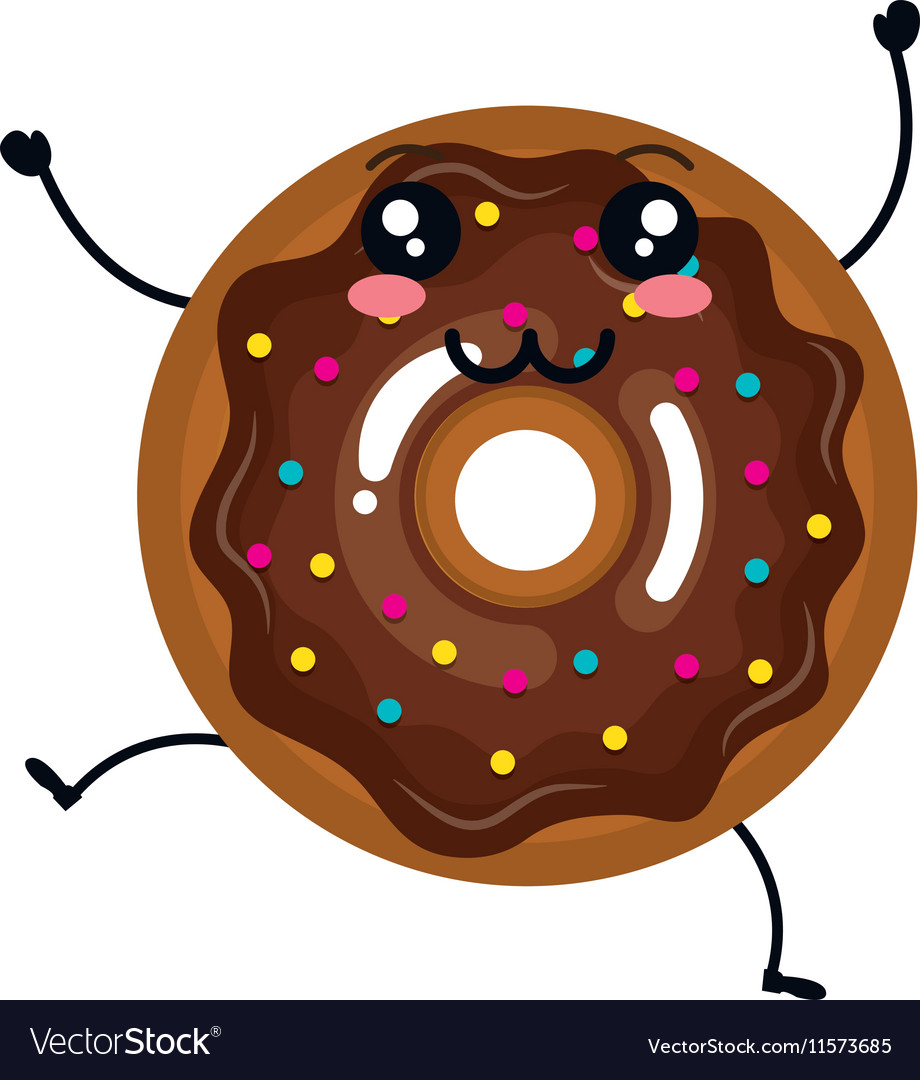 Delicious donut comic character Royalty Free Vector Image