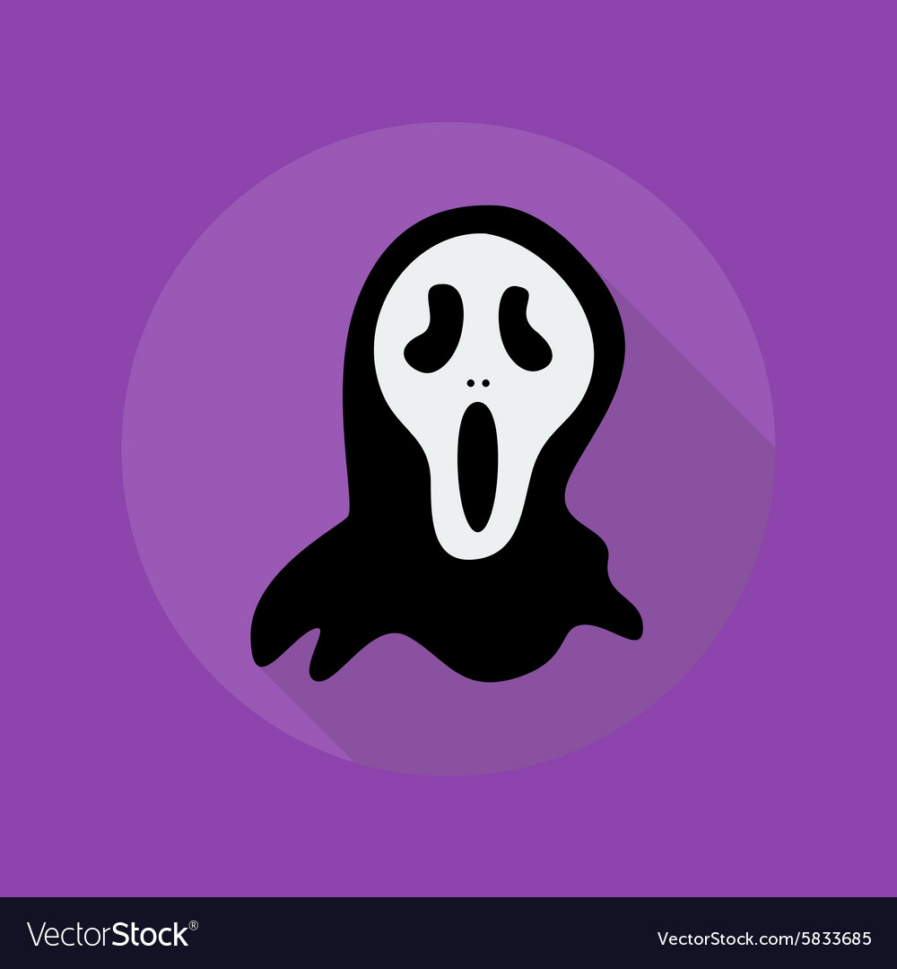 Halloween Flat Icon Creepy ghost Royalty Free Vector Image