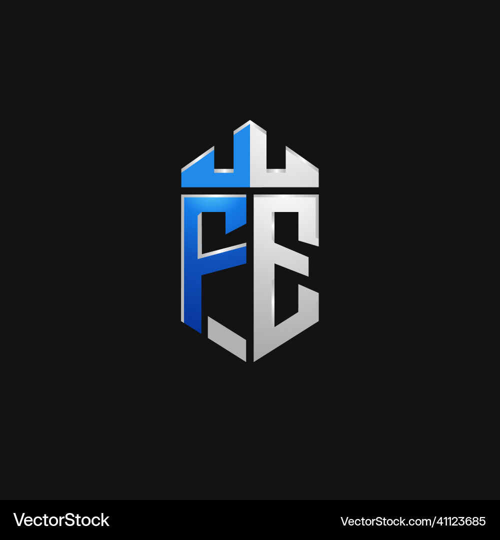 Initials shield logo monogram designs modern Vector Image