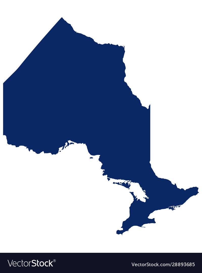 Map ontario in blue colour Royalty Free Vector Image