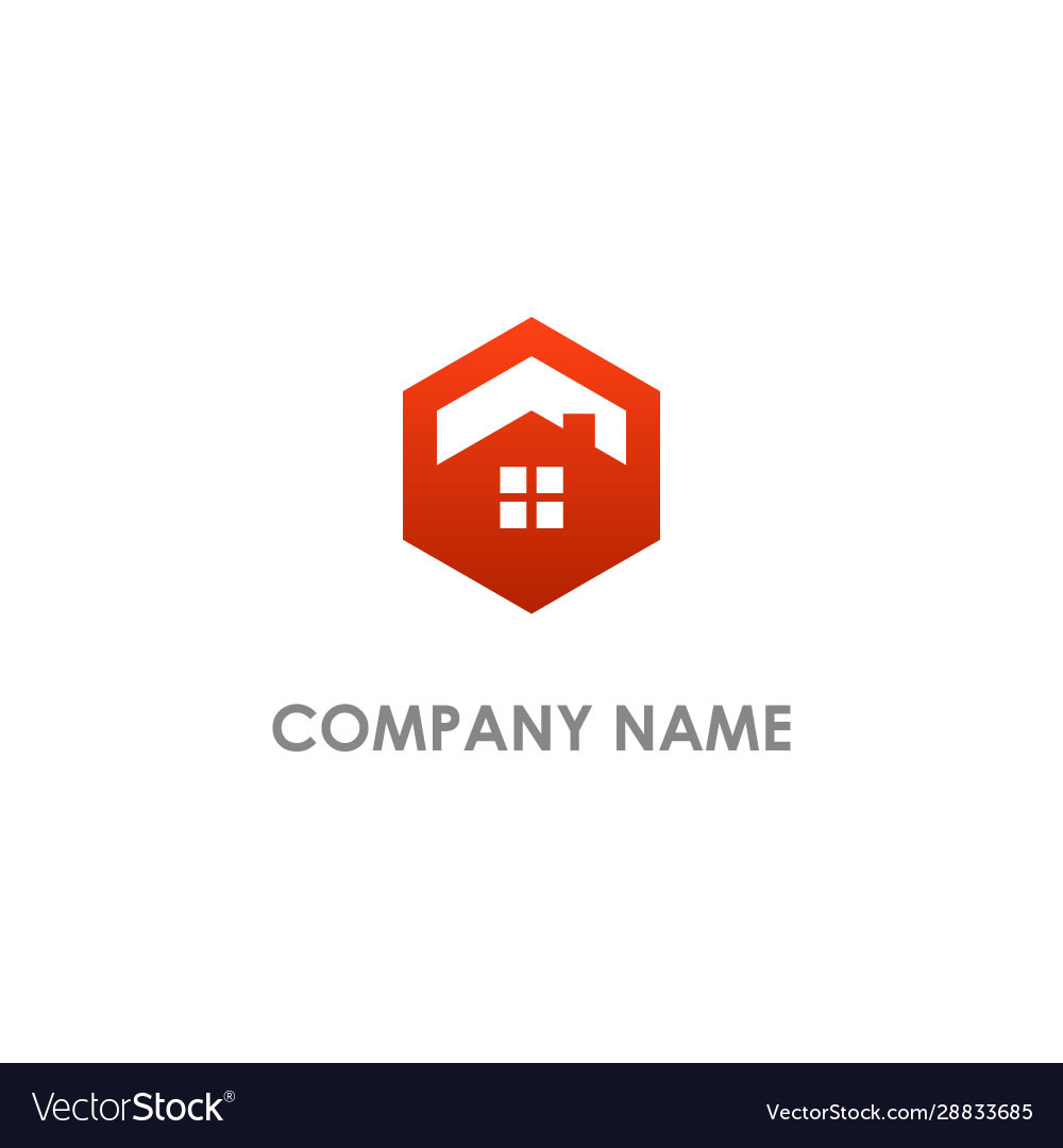 Polygon home realty logo Royalty Free Vector Image