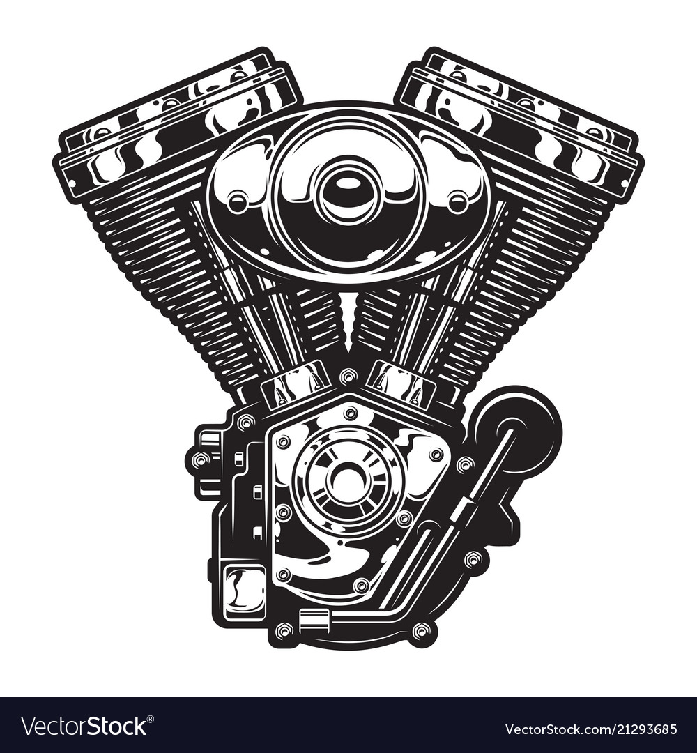 Premium Vector, Motorcycle engine