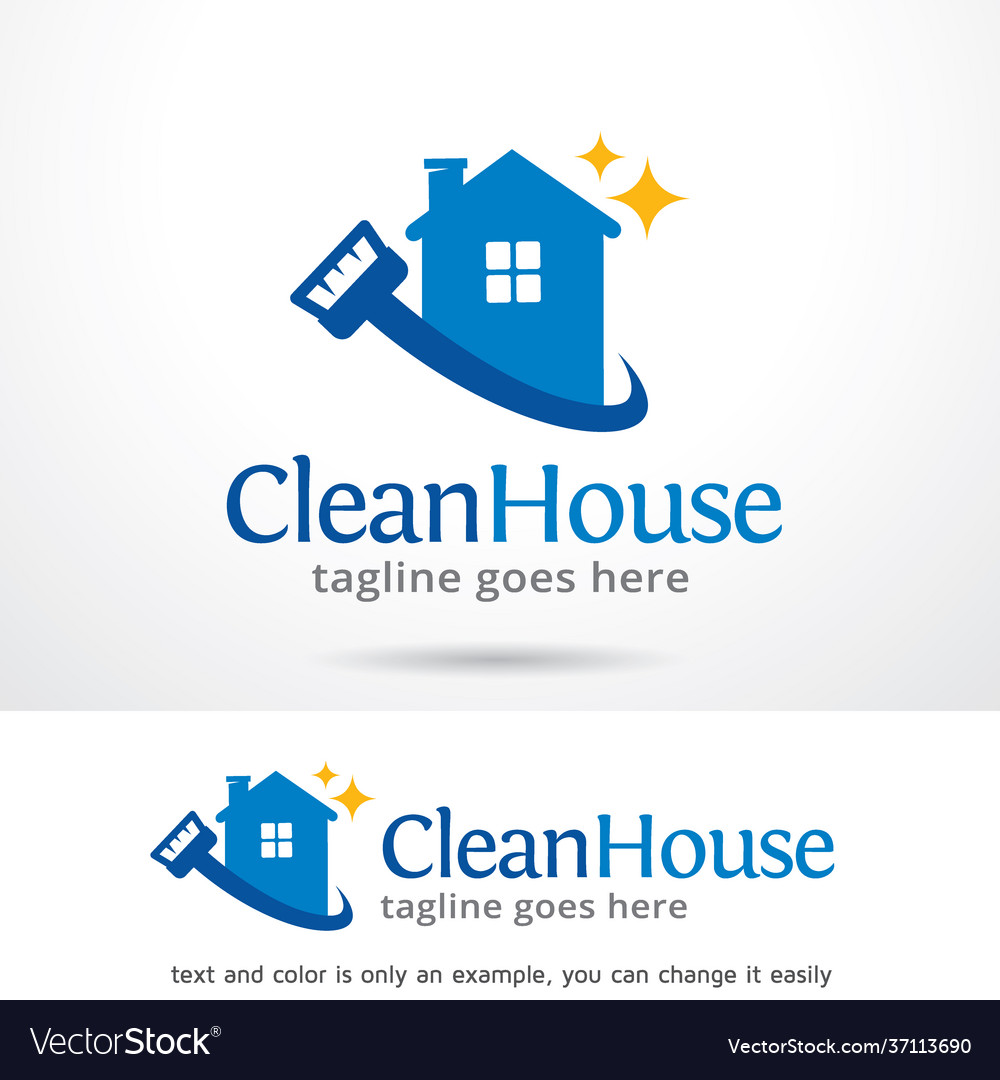 Clean house logo template Royalty Free Vector Image